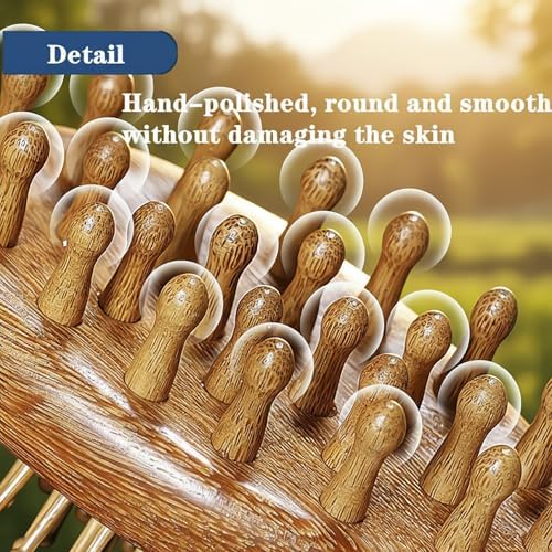 YHNNH Scalp Massager Hair Growth Brush,Head Massager Scalp Stress Relax Dandruff Comb,Wooden Scalp Exfoliator Head Scratcher,Unisex (Sandalwood)