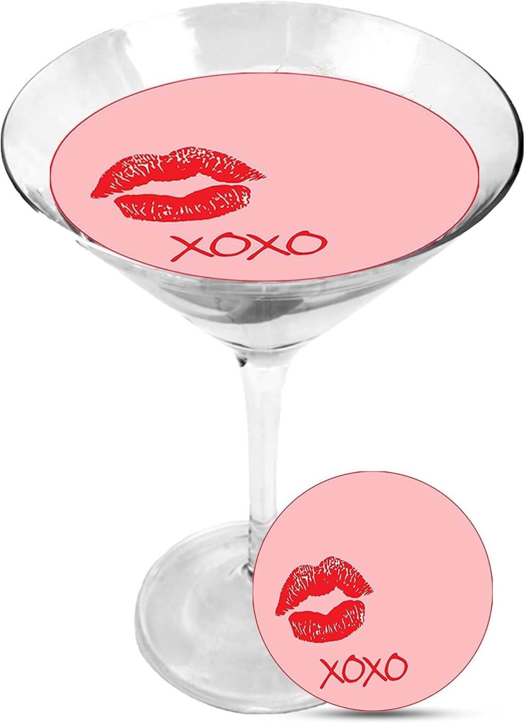 Snowy River Cocktail Toppers - Kiss - Edible Fondant Toppers for Cocktails, Milkshakes, Cakes & Ice Cream - Easy to Use - 6 Pack