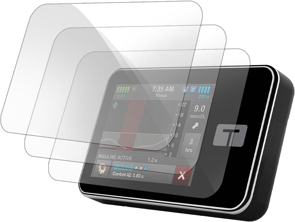 Flexible Nano Glass Screen Protector Compatible with Tandem tSlim X2 Insulin Pumps, Anti-Scratch & Anti-Fingerprint, 4 Pcs