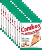 COMBOS Cheese Snacks - Pizzeria Pretzel Baked Snack Packs, Cheese Crackers Snacks, 6.3-Ounce Bag Bulk Box (Pack of 12)