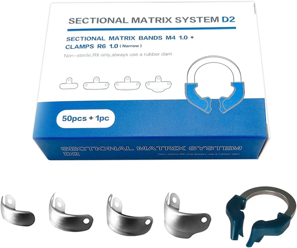 Dental Sectional Matrix System, Dental Sectional Contoured Matrices Refill Matrix Bands, Sectional Contoured Metal Matrices, Nickel Titanium Clamp Ring Resin Holder Clip Ring-D2