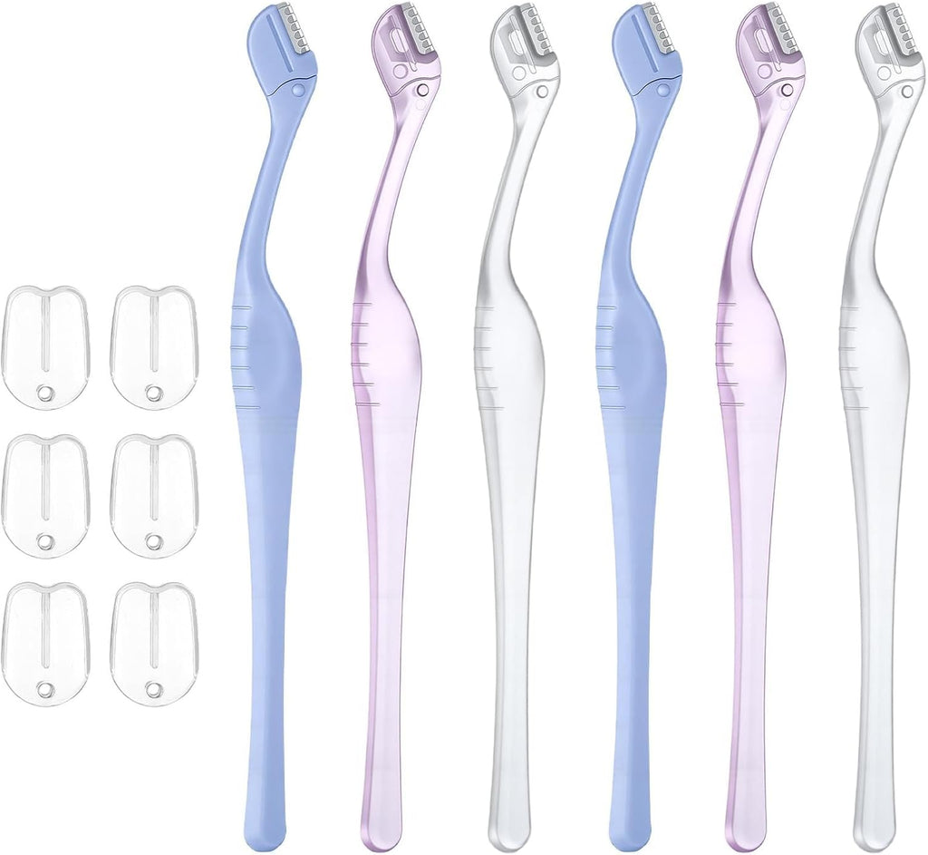 6 Pcs Eyebrow Razor for Women, Mini Eyebrow Razor Trimmer Small Face Razors Lip Hair Remover with Precision Cover Face Razors Eyebrows Shaver Shaving Removal Tool for Women Makeup FaceCare Tool