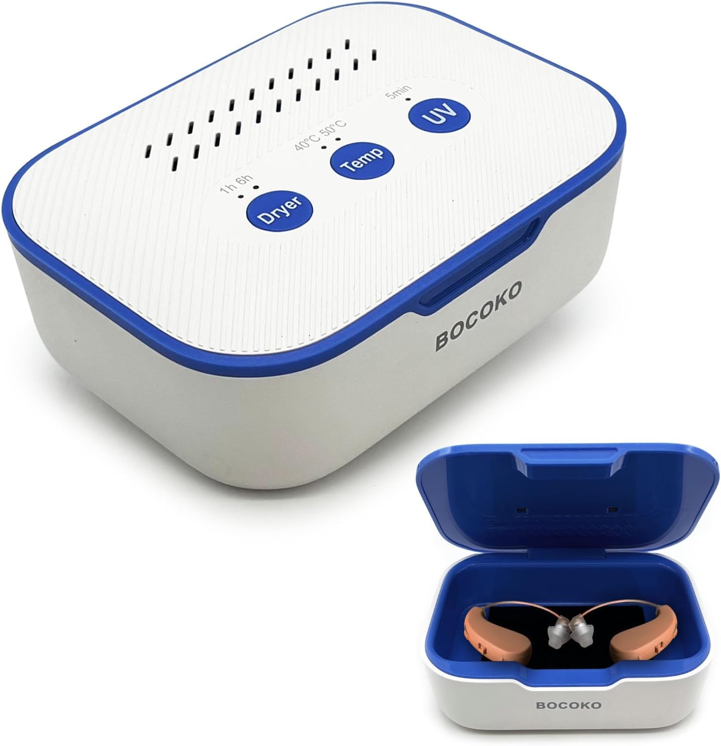 Electronic Ultra Violet C Hearing Aid Dehumidifier Automatic Dryer Case for Hearing Amplifier Removes Sweat & Moisture from Hearing Aids