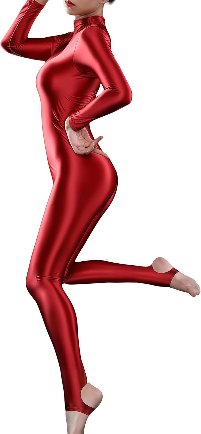 Women's Double Zipper High Elastic Cosplay Bodysuit Lingerie Costume Zentai Catsuit Jumpsuit