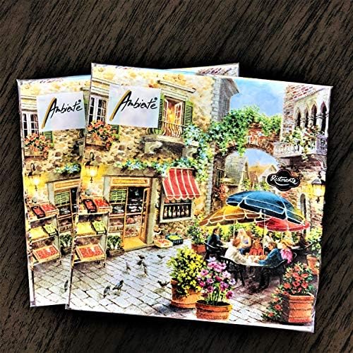 20-ct 13x13 Coffee Napkins - Bakery Decorative Napkins for Fall and Thanksgiving, Decoupage Design by Latte