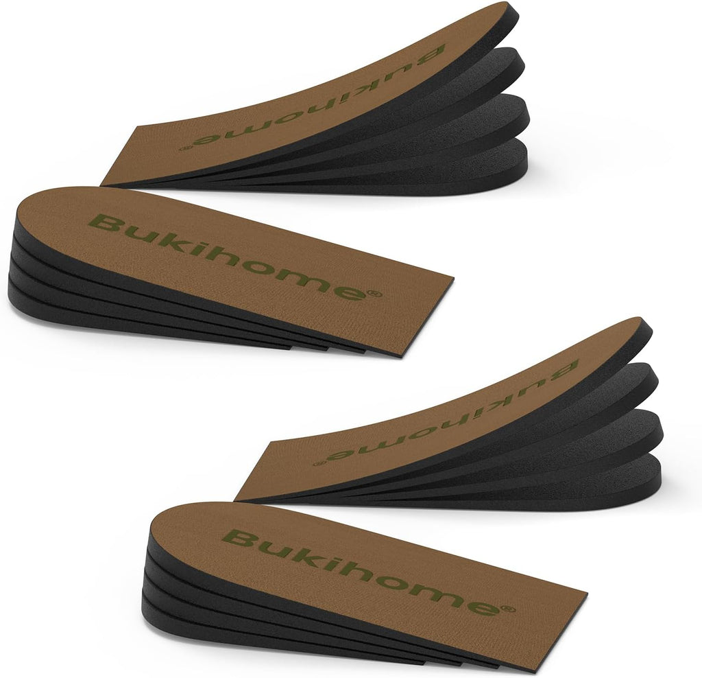 Adjustable Heel Lift Inserts for Shoes - Bukihome Orthopedic Shoe Lift for Uneven Legs 4 Layers Height Increase Insole for Heel Pain,Heel Spur,Achilles Tendonitis,(M,Women 9-11.5/Men 7-9.5),2 Pairs