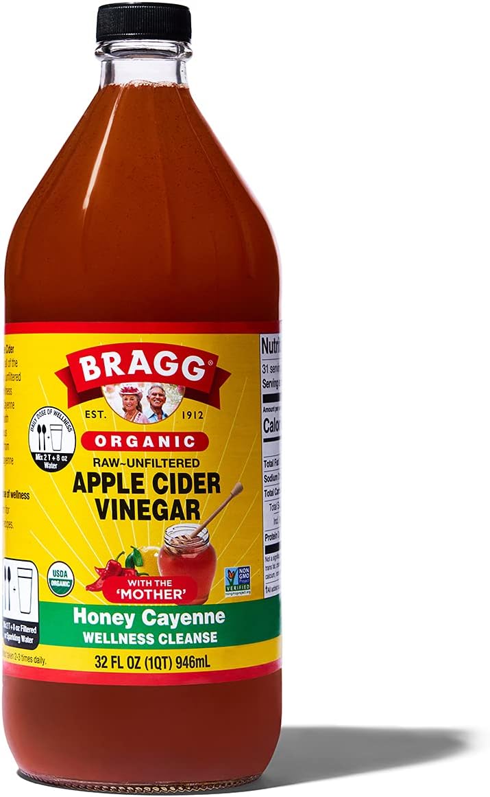 Bragg Organic Apple Cider Vinegar Honey Cayenne Wellness Cleanse with the Mother - 32 fl oz - Raw and Unfiltered