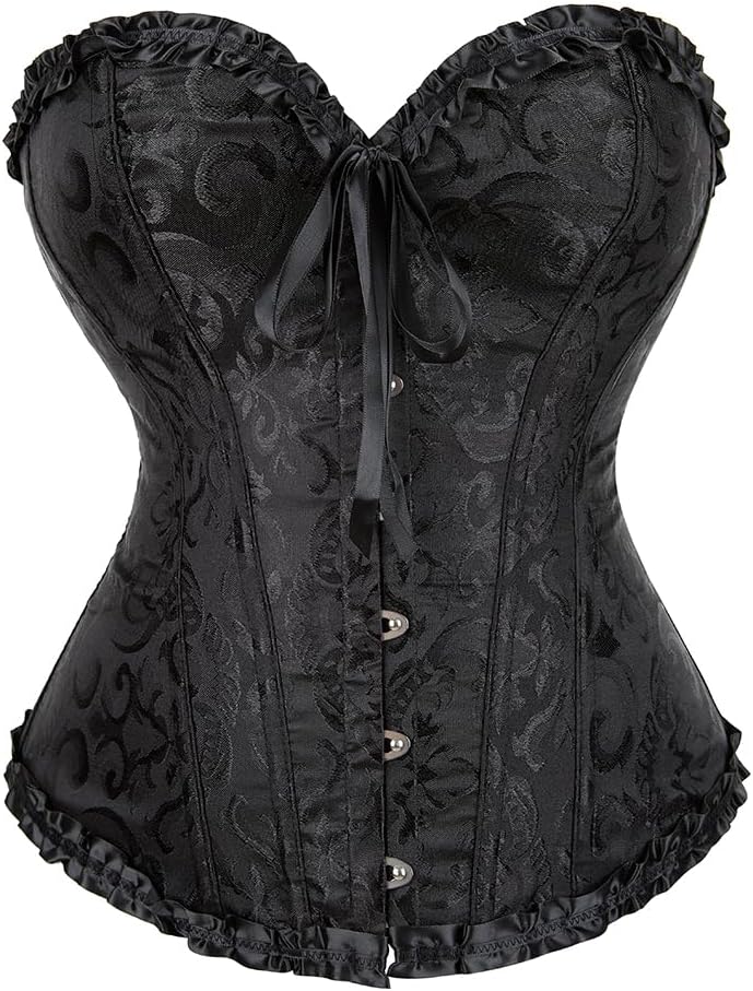 SHYMMUO Corset Tops for Women Sexy Overbust Bustier Lace Up Strapless Party Club Fairycore Renaissance Halloween Costume