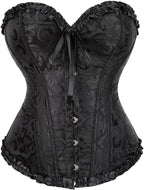 SHYMMUO Corset Tops for Women Sexy Overbust Bustier Lace Up Strapless Party Club Fairycore Renaissance Halloween Costume
