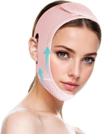 ROWMATE V Line Lifting Mask Chin strap for sleeping, V Line Lifting Mask for Women,Jaw Exerciser，Medium,LightPink