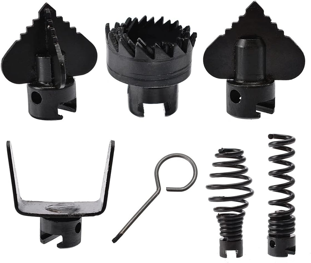 7Pcs Drain Cleaner Combination Cutter Head Set,16mm Manganese Steel Pipeline Dredging Machine Cutting Head for K400 Pipeline Dredging Machine, Pipe Cleaners, Drain Snake Drill Attachment