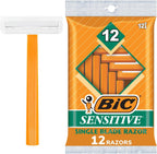 BIC Sensitive Disposable Razors for Men, Long-Lasting 1 Blade Razors for Sensitive Skin, 12 Count