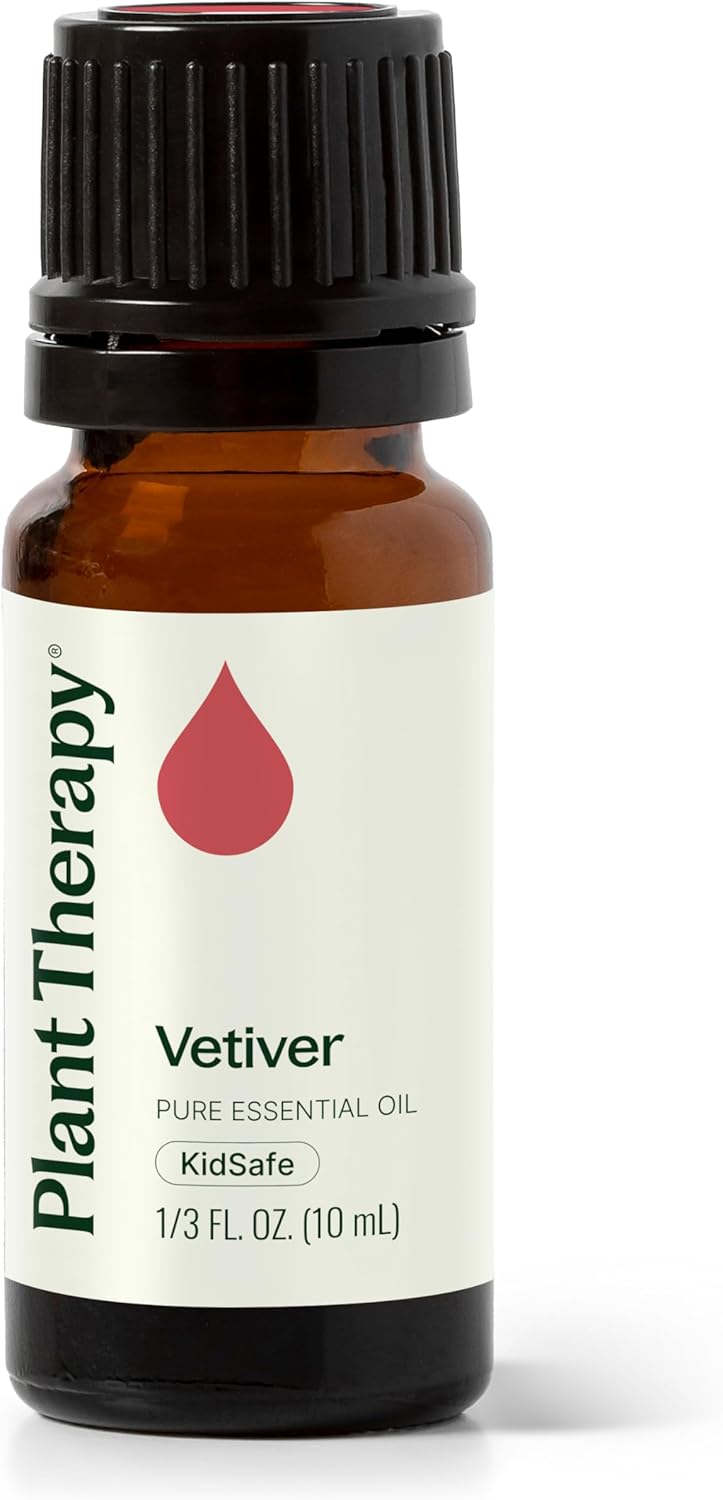 Plant Therapy Vetiver Essential Oil 100% Pure, Undiluted, Natural Aromatherapy, Therapeutic Grade 10 mL (1/3 oz)