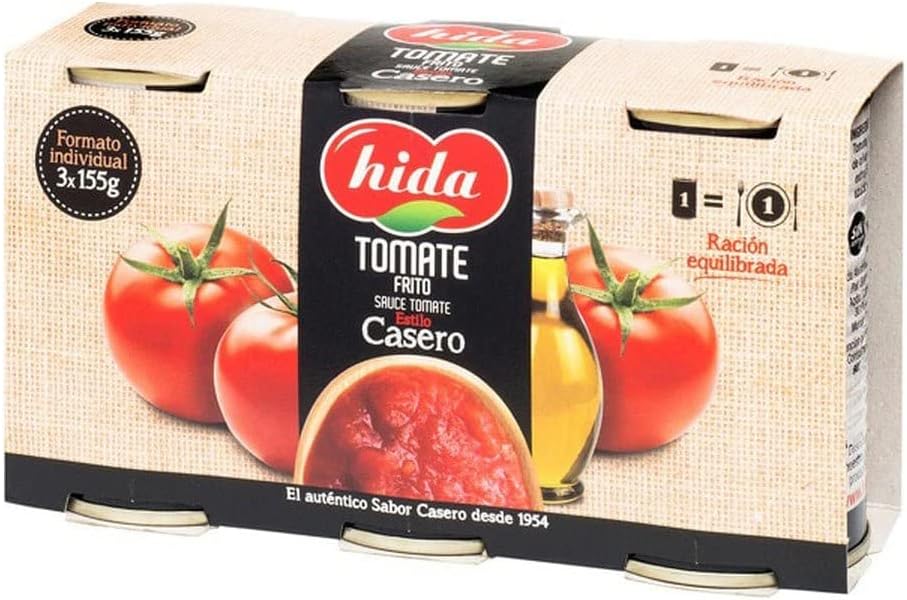 Hida. Homemade Fried Tomato Sauce. 465g (16.4oz). Pack of 3 155g (5.5oz) tins.