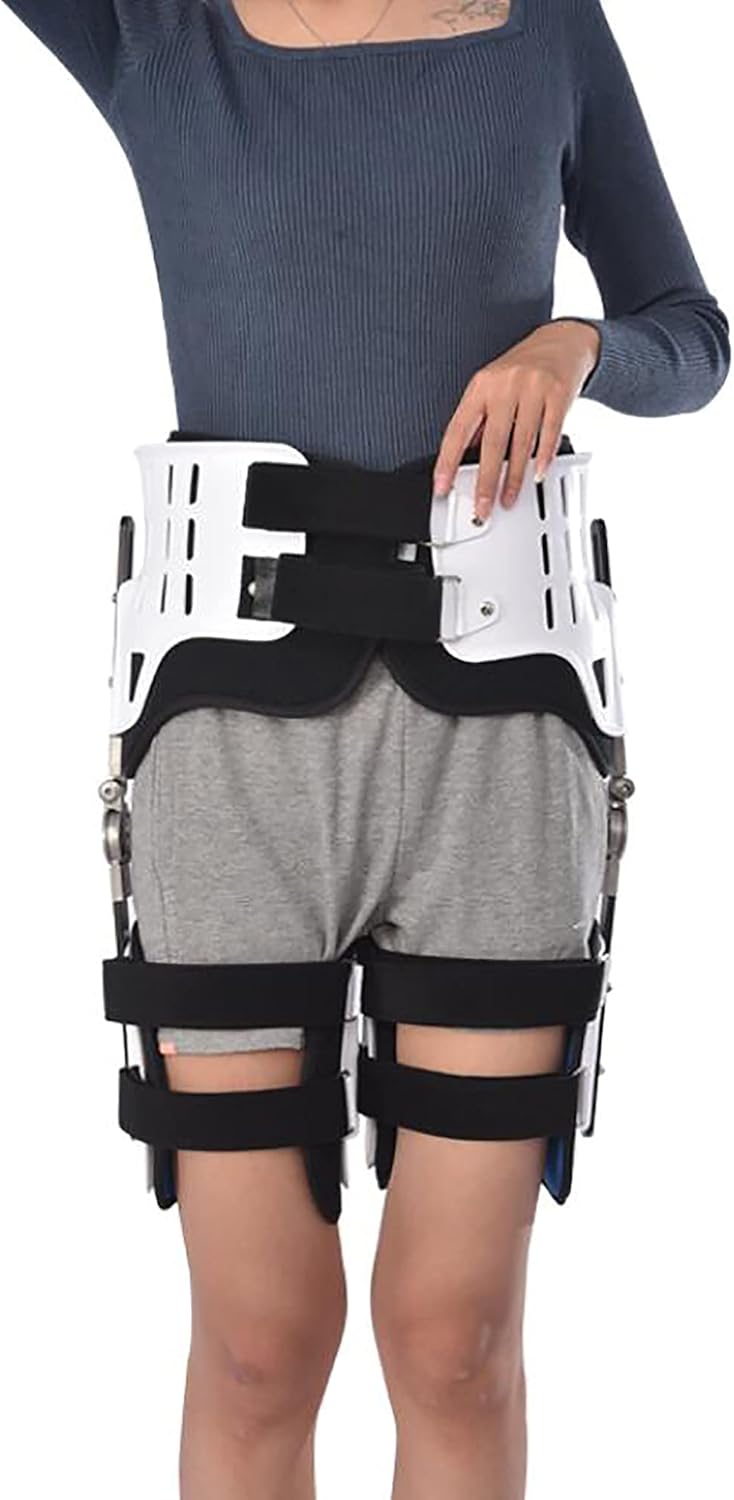 Adjustable Hip Orthosis Adult Hip Joint Abduction Fixation Bracket Hip Stabiliser Support Corrector for Sciatic Nerve Pain Relief,Right (Double Leg)