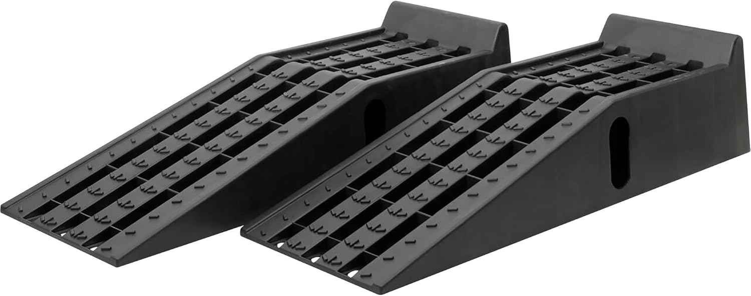 Ironton Car Ramps 12000 Lb GVW Set of 2, High-Impact Poly Vehicle Ramps 6000 Lb Each, 35.5 in. L x 12 in. W x 8.5 in. H, Non-Skid Tread and Rubber Feet, for Cars, SUVs, Trucks and Vans