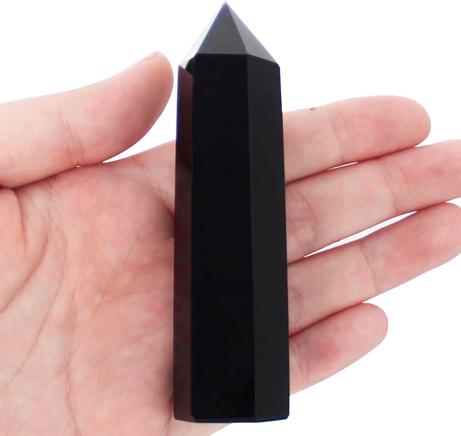 Obsidian Crystal Wand-1 Pc 3.1"-3.5" Natural Obsidian Crystal Wands, Healing Crystal and Stones, Natural Obsidian Stone Tower, Gift Box Packaging