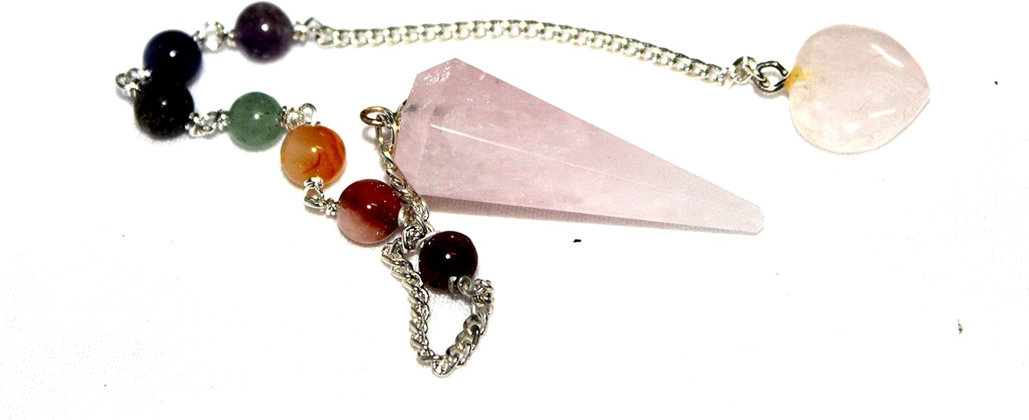 Jet International Jet Exquisite Rose Quartz Cone Shaped Pendulum Free Booklet Crystal Therapy