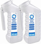 Vakly Male Urinal Bottle with Cover & Handle – Portable Handheld Pee Bottle for Men, Spill Resistant Urine Container for Bedside, Hospital, Incontinence, Emergency & Travel, Easy to Clean (2)