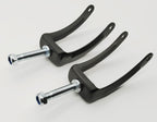 8 Inch Steel Wheel Fork Universal Front Fork Replacement Parts for Wheelchairs and Transport Chair,STDS3J4533, with nut (1Pr,Black)