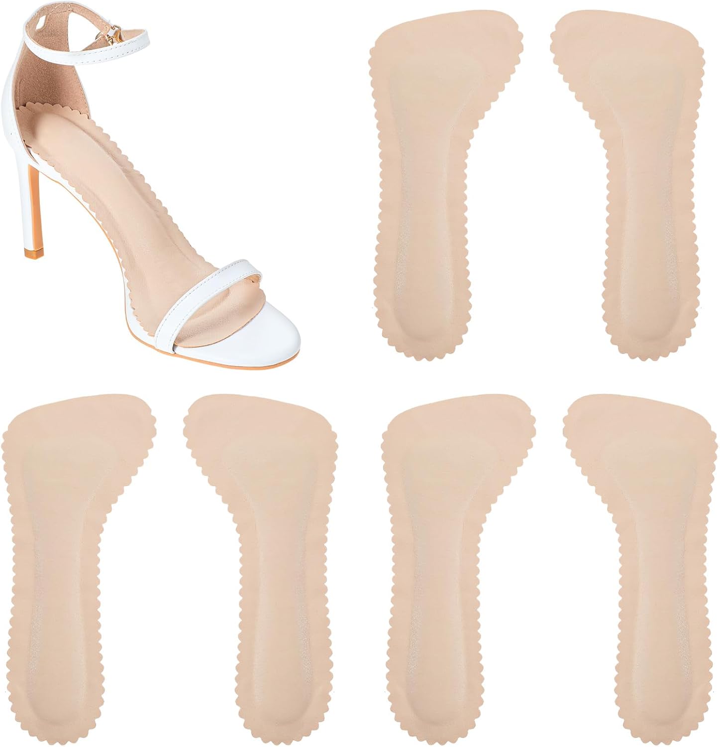3 Pairs High Heel Cushion Inserts for Women, Adhesive Arch Support Sandal Inserts, Invisible Insoles Prevent Feet from Sliding Forward for High Heels, Pumps, Open Toes, Flats, and Sandals