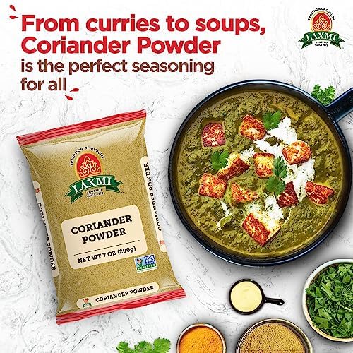 Laxmi Coriander Powder 200gm (7 Oz) | Natural Ground Coriander | Premium quality and high value | Non-GMO Coriander, ground | Free of Adulterations