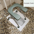 Folding Bath Toilet Chair Shower Bench Portable Bedside Commode for Adults, Handicap, Elderly with Non-Slip Leg Pad Wipe Clean Easy