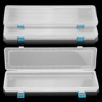3 Pack Translucent Plastic Paint Brush Holder, Long Paint Brushes Watercolor Pens Pencils Drawing Tools Storage Box Container Case(13" x 2.8" x 1.4")