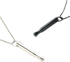 2Pcs Aromatherapy Breathing Necklace, 24 inch Chain, Stainless Steel Pendant in Silver and Black adult Women Men