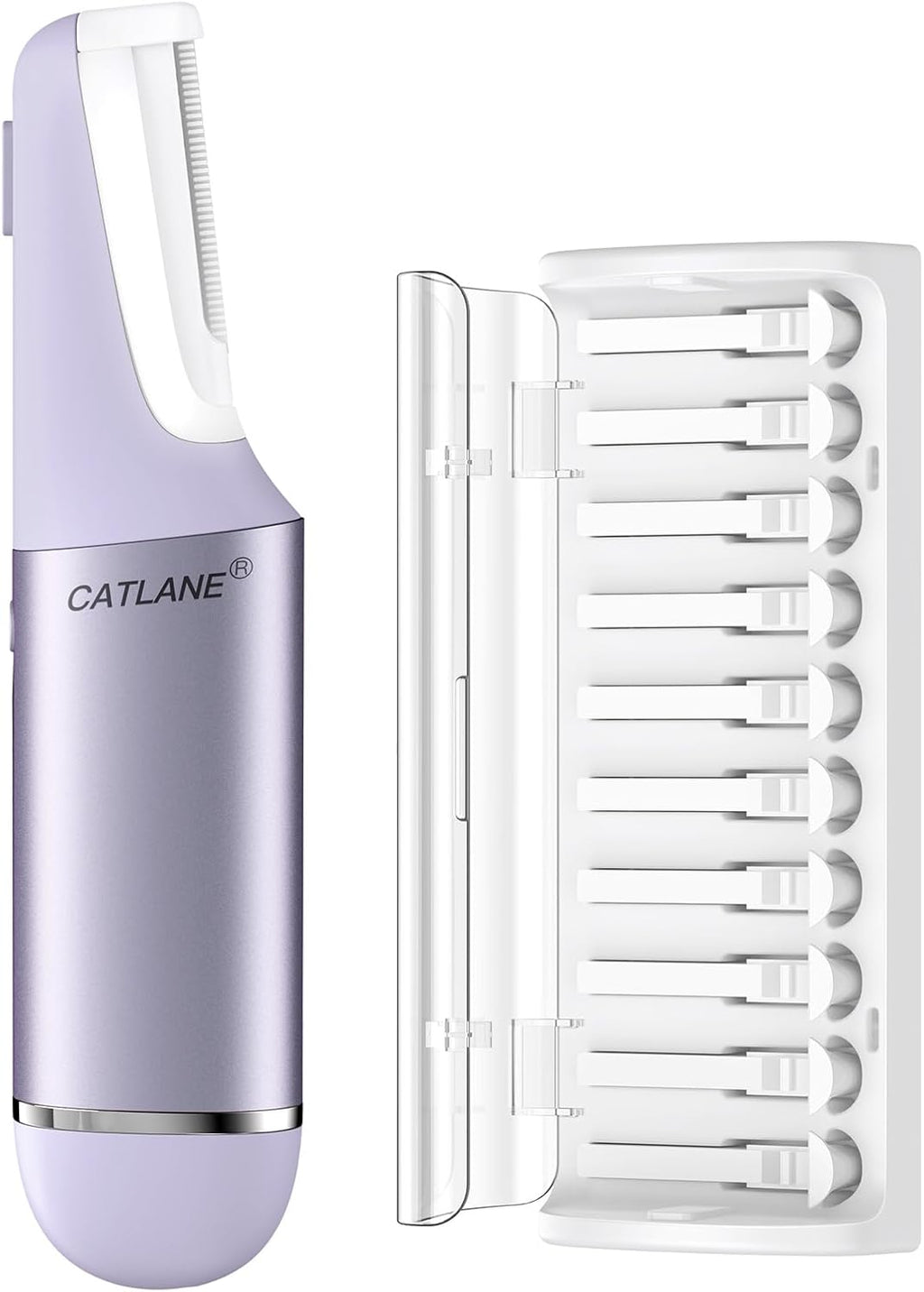 Dermaplane Razor for Women Face, Dermaplaning Tool for Face, Sonic Exfoliation & Peach Fuzz-Hair Removal System with 10 Dermaplaning Blades, Twilight Purple