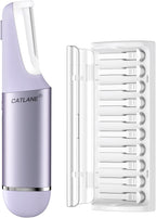 Dermaplane Razor for Women Face, Dermaplaning Tool for Face, Sonic Exfoliation & Peach Fuzz-Hair Removal System with 10 Dermaplaning Blades, Twilight Purple