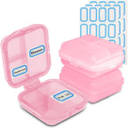 Daily Pill Organizer 6 Compartments, Small Pill Box Portable Travel Pill Case, Mini Pill Container for Purse Pocket, Compact Travel Medicine Organizer for Vitamin, Cod Liver Oil, Supplement(Pink)