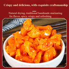 Spicy and crispy dried radish, Korean sweet and spicy kimchi, mixed pickled vegetables, side dishes, chili sauce, Laba garlic, seasoning, Chinese specialty, condiment (Spicy dried radish 168g,1 can)
