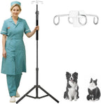 IV Poles,45to 83In IV Stand Floor with 4 IV Bag Holder Stand Portable Telescopic Stabilizing Tripod Stainless Steels Pipe Extension Pole IV Influsion Pole Lightweight Strudy (45-83in)