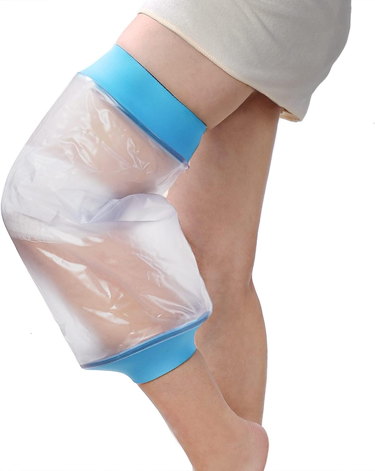 Asunby Knee Cast Cover for Shower Waterproof Bandage Cast covers Protector for Knee Replacement Surgery, Wound, Burns Watertight Protection Reusable