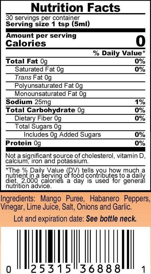 Marie Sharp’s Mango Habanero Pepper Sauce, 5 oz – Sweet & Spicy Belizean Hot Sauce with Real Mango – All-Natural, Gluten-Free