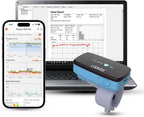 LOOKEE Ring-Pro Wearable Oxygen Monitor with Vibration Reminder for Low O2 - Continuous Pulse Oximeter -Rechargeable Blood Oxygen Saturation Tracker for SpO2 & PR - Free APP & PC Reports