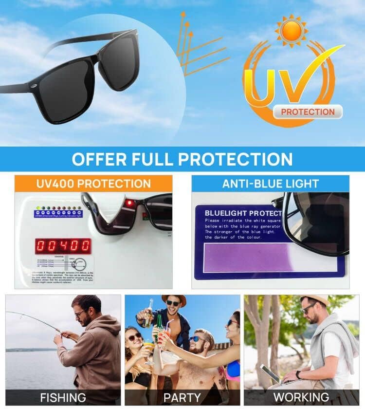 Reading Sunglasses for Men Big Sun Readers With Durable Spring Hinges 1.0 1.25 1.5 1.75 2.0 2.25 2.5 2.75 3.0 3.5 4.0 Outdoor UV Protection Comfortable Fit (Black 1.50)