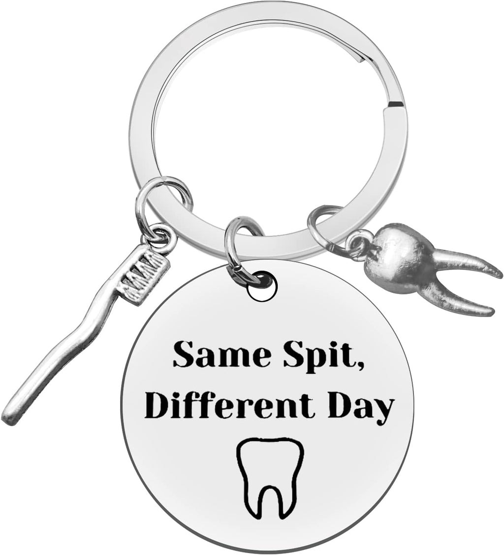 Xiahuyu Dentist Gifts for Women Men Dental Hygienist Gift Same Spit Different Day Keychain Dental Assistant Gifts Dental Student Gift Dentist Graduation Gifts Dentist Office Orthodontist Gifts