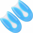 1Pair Blue Silicone U-Shaped Heel Cups Plantar Fasciitis Insert Invisible Heel Pads Soft Gel Heel Cushions Protectors Shock Absorbing Support for Women Men(Large)