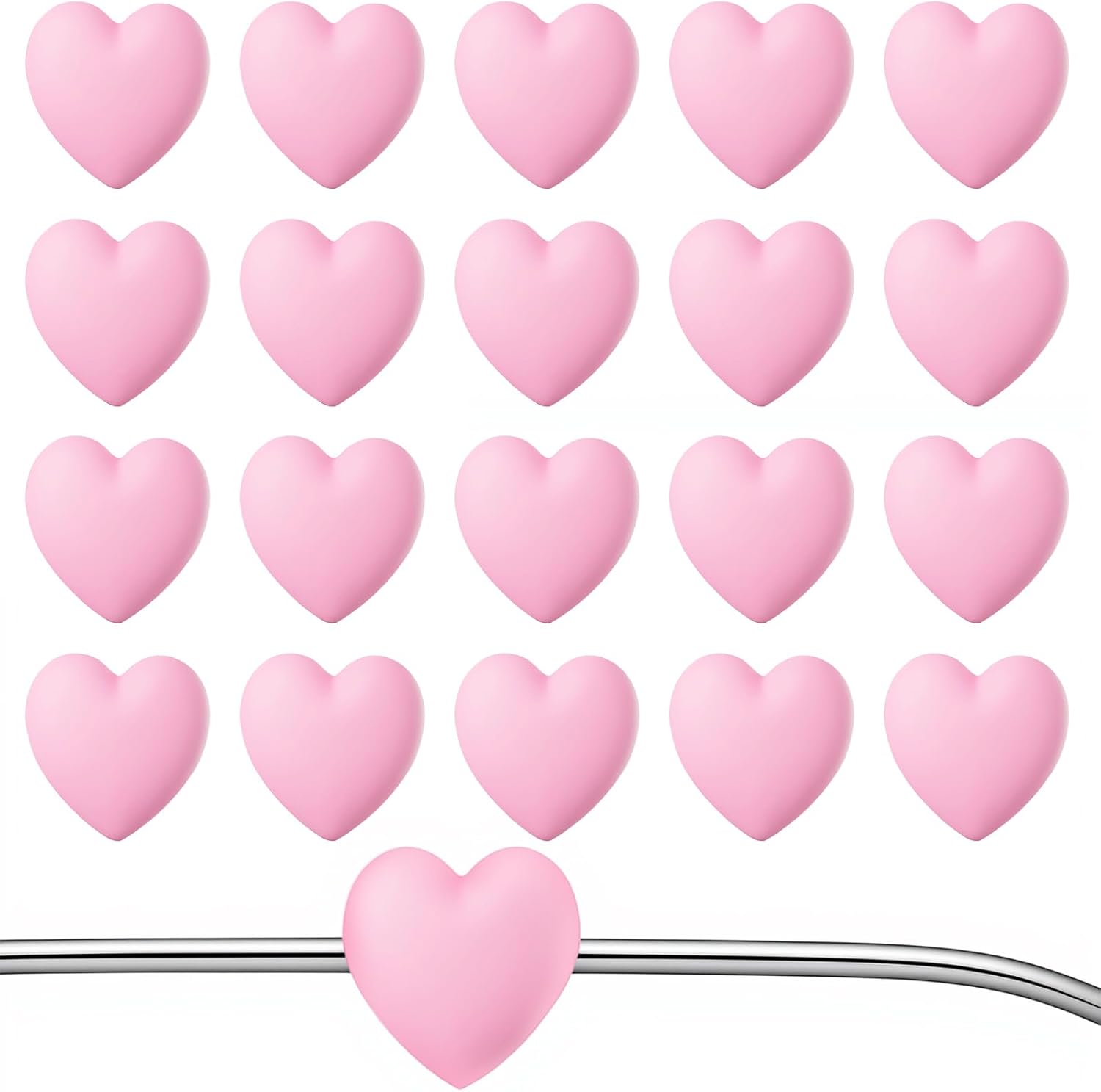 10 Pairs Heart Eyeglass Ear Grip Silicone Anti Slip Eyewear Retainer Eyeglasses Stopper for Ear Hooks Holder Sunglasses Soft Temple Tips Stopper for Adults (Pink)