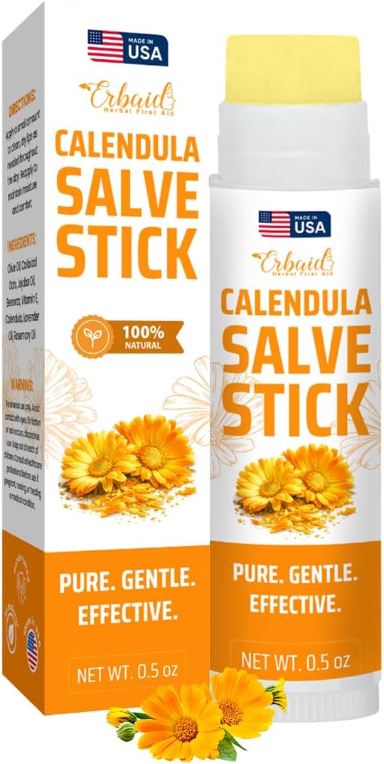 Calendula Ointment – Natural Calendula Cream & Calendula Salve Stick – Skin Repair Ointment for Dry Skin, Itch Relief & Irritation – For Cuts, Burns, Bug Bites, Diaper Care & Tattoo Care – Baby Safe