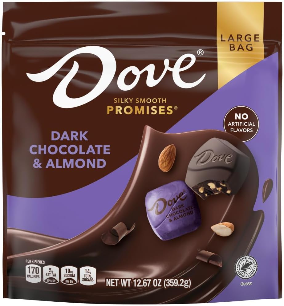 DOVE PROMISES Individually Wrapped Almond & Dark Chocolate Candy Assortment, 12.67 oz Bag