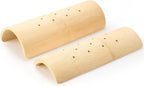 Weysat 1 Pcs Bamboo Sauna Headrest for Sauna Accessory and 1 Pcs Bamboo Waist Pillow Neck Cervical Support Pillow Set for Stiff Neck, Shoulder Pain, Spinal Health, Relaxation, Spa Rooms and Home