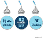 Andaz Press Chocolate Drop Labels Trio, Fits Kisses, Happy Father's Day Grandpa, 216-Pack, for Grandfather Birthday Gifts