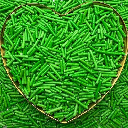 CandiJumpin Grass Green Jimmy Sprinkles, Green Sprinkles for Cake Decorating Edible Cake Jimmies Edible Crunchy Jimmies Ice Cream Toppings, Baby Shower Party Wedding Christmas Supplies 3 OZ
