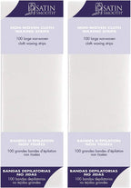 Satin Smooth Non-Woven Cloth Waxing Strips, Large, 100 Ct X 2 Packs