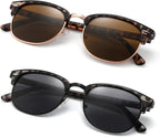 2 Pack Sunglasses Readers for Men Women Vintage Full Lens Reading Sunglasses Outdoor Magnifying Glasses NON BIFOCAL 2.75