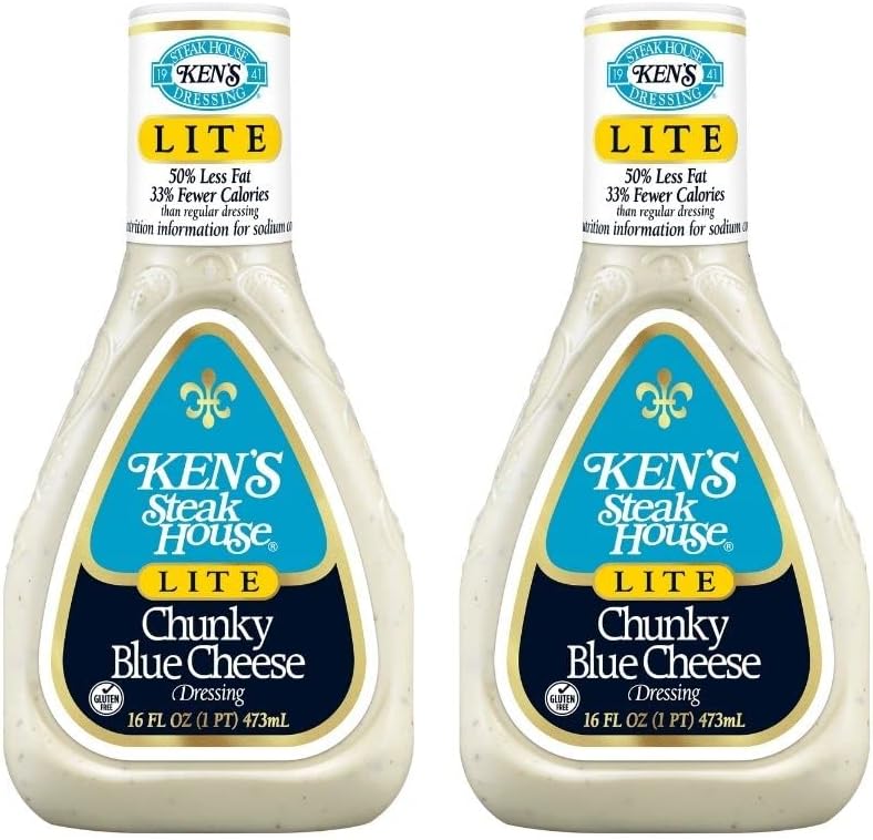 Ken's Steak House Lite Chunky Blue Cheese Dressing (16 Fl Oz, Pack of 2)