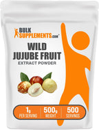 BulkSupplements.com Wild Jujube Extract Powder - Sourced from Jujube Fruit, Herbal Supplement - Gluten Free, 1g per Serving, 500g (1.1 lbs) (Pack of 1)